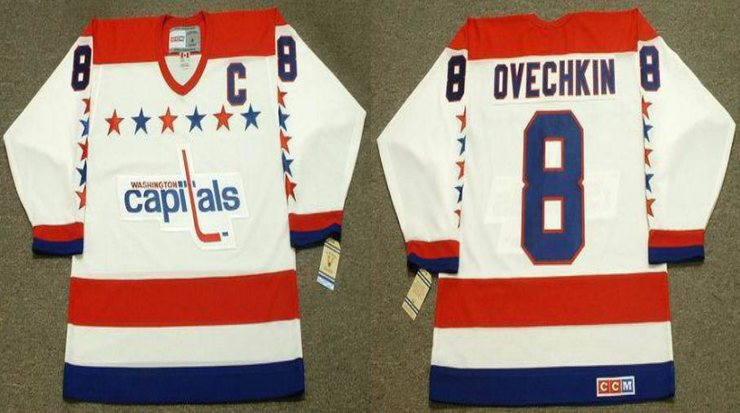 2019 Men Washington Capitals 8 Ovechkin white CCM NHL jerseys